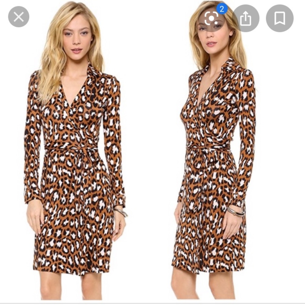 DVF animal print wrap dress